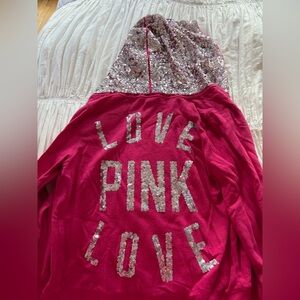 Victoria’s Secret pink bling zip front hoodie